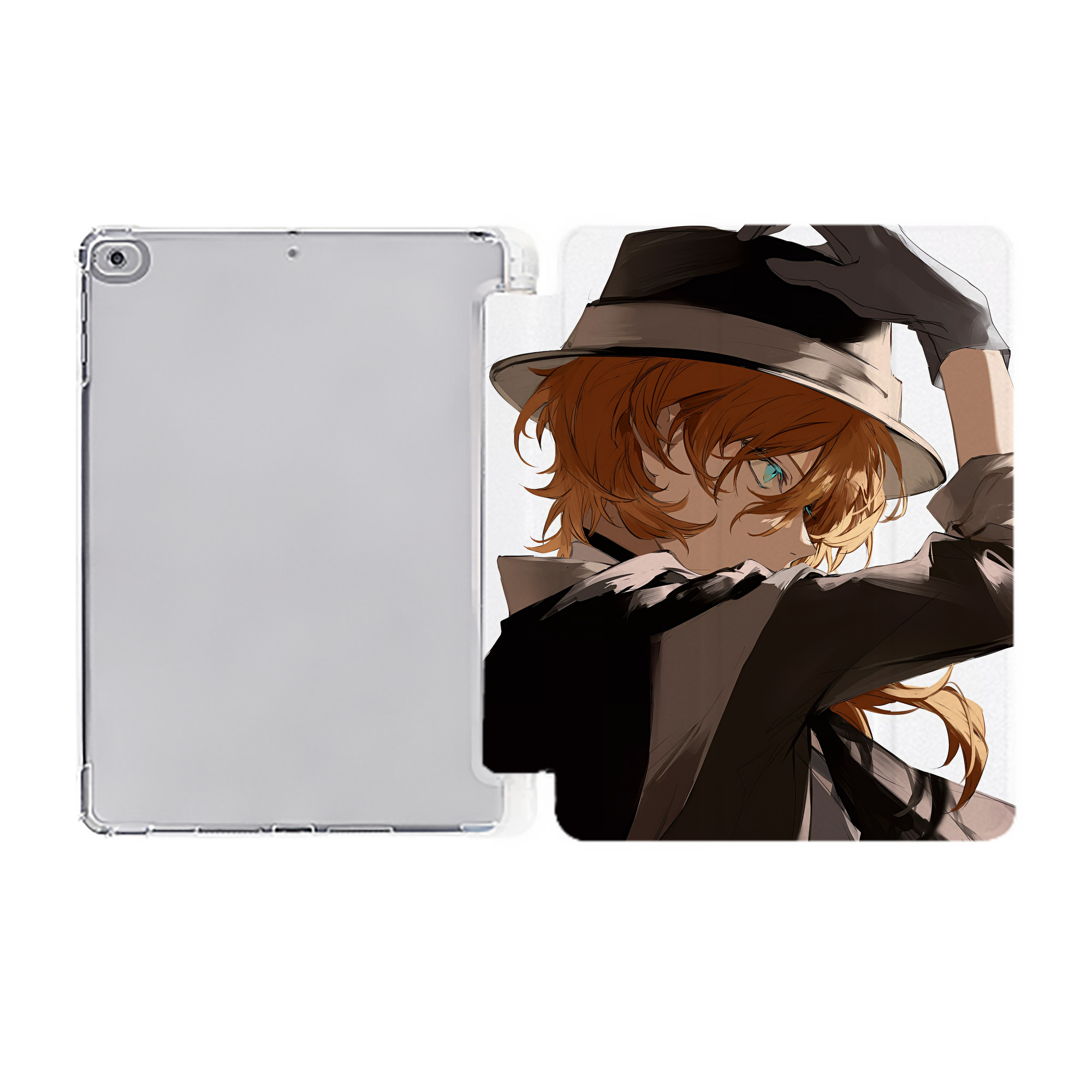 （画像用） 文豪ストレイドッグス Bungo Stray Dogs IPad ケース ペン収納付き 三つ折りスタンド PUレザー×シリコン 対応機種9.5/10.5/10.9インチ